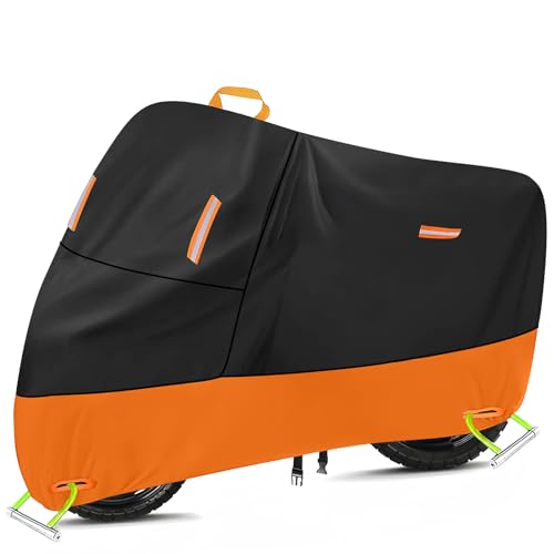Heavy Duty Motorcycle Cover 300D Oxford Heavy Duty Oxford Dirt Bike Cover 450cc funda para Moto Protect from Rain Sun Snow Dust UV Storm Wind Electric Motorcycle rain Cover
