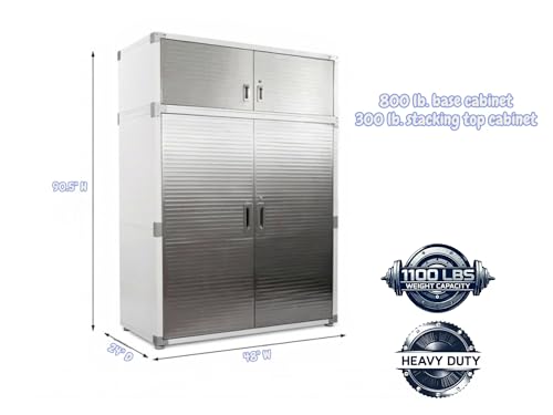 Heavy Duty 8 Piece Steel Garage Cabinet Storage Set with Rolling Workbench