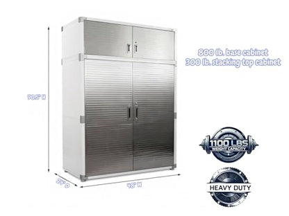 Heavy Duty 8 Piece Steel Garage Cabinet Storage Set with Rolling Workbench