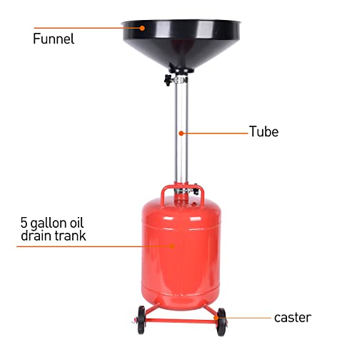 5 Gallon Oil Drain Portable Steel Oil Drain