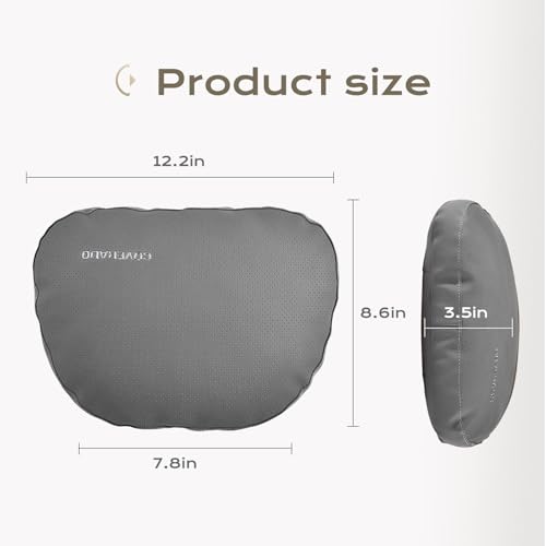 Leather Car Headrest Pillow Car Neck Pillow with Adjustable Strap