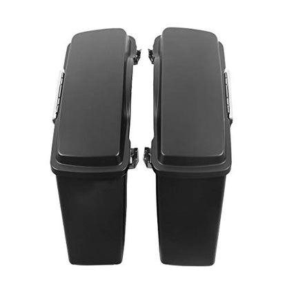 Motorcycle Hard Saddlebags with Black Conversion Brackets Fit For Harley Softail Deluxe Heritage Softail 1984 (2 Count)