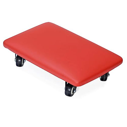 Roller Seat 360 Degree Rotating Low Stool with Wheel Chair PU Leather Universal Swivel Wheels Stool for Home Office Fitness and Garage
