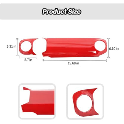 2pcs for 2024+ Jeep Wrangler JL Red Interior Accessories Center Console Dash Panel Cover Trim