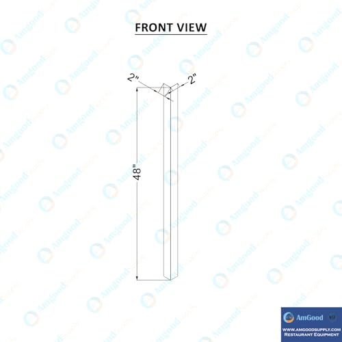 Pack of 5 2 in. x 2 in. x 48 in. Stainless Steel Outside Corner Guard