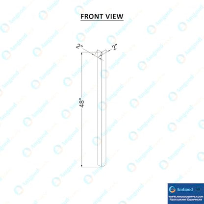 Pack of 5 2 in. x 2 in. x 48 in. Stainless Steel Outside Corner Guard