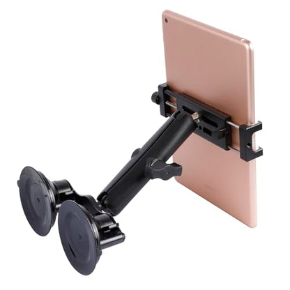 Aluminum Tablet Holder with Dual Suction Cup Base for Car