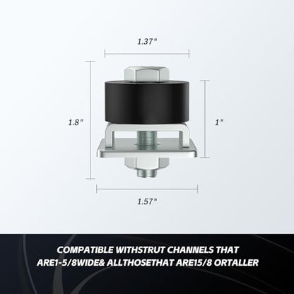 Trolley Roller Wheels Limit Trolley Assembly Positioning for Unistrut Strut Channel with 1 (2 Count)