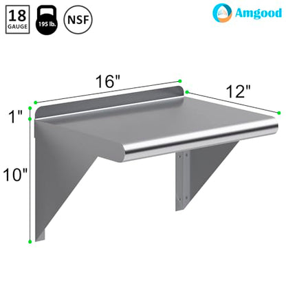 12" X 16" Stainless Steel Wall Shelf