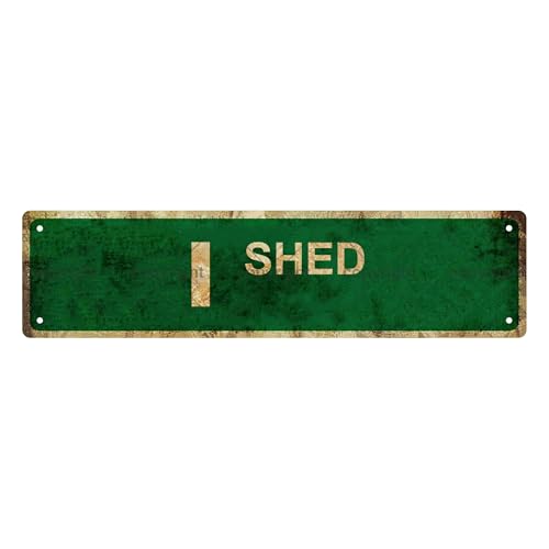 I SHED SPACE Metal Tin Street Sign Bar Cafe Garage Cave Home Room Wall Bathroom Farmhouse Garden Porch Patio Decor
