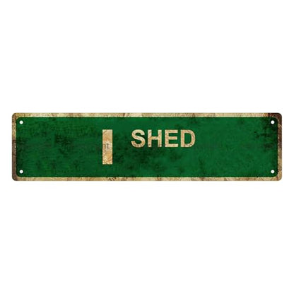 I SHED SPACE Metal Tin Street Sign Bar Cafe Garage Cave Home Room Wall Bathroom Farmhouse Garden Porch Patio Decor