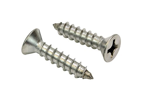 12 X 1'' Stainless Steel Flat Head Phillips Wood Screw (50 Count)