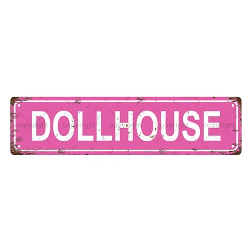 DOLLHOUSE SPACE Metal Tin Street Sign Bar Cafe Garage Cave Home Room Wall Bathroom Farmhouse Garden Porch Patio Decor