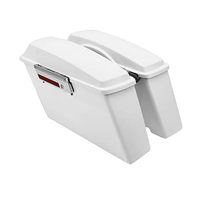 White Hard Saddlebags Fit for Harley Touring Road Glide King Street Glide Electra Glide 1994 (2 Count)