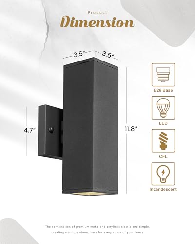 Modern Outdoor Wall Light (2 Count)