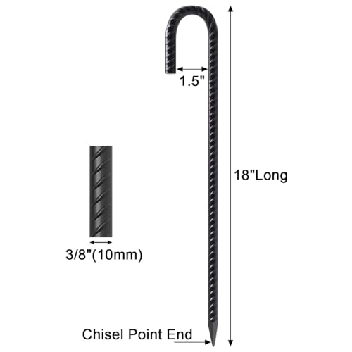 Rebar Stakes 18 Inch J Hook Heavy Duty (32 Count)