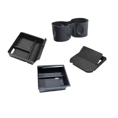 Car Storage Box Compatible For Tesla Model 3 2024 Center Armrest Hidden Box Cup Holder Console Organizer Car Box Accessories