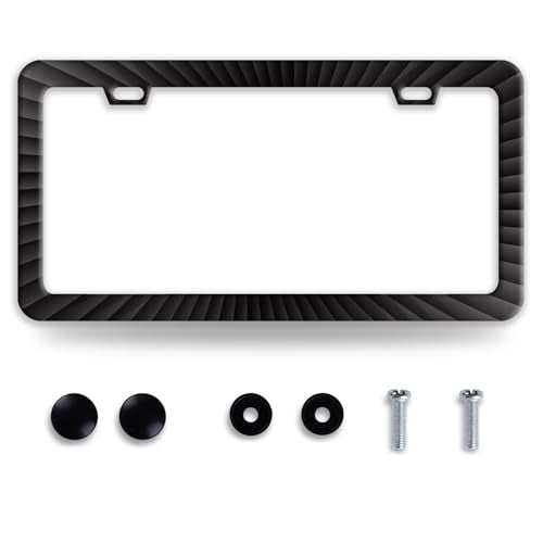 Black Geometric Shapes Stainless Steel License Plate Frame for US Cars