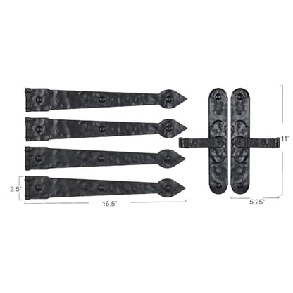 Black Hinge IT Premium Carriage House Lever Handle & Hinge 6 Piece Garage Door Magnet