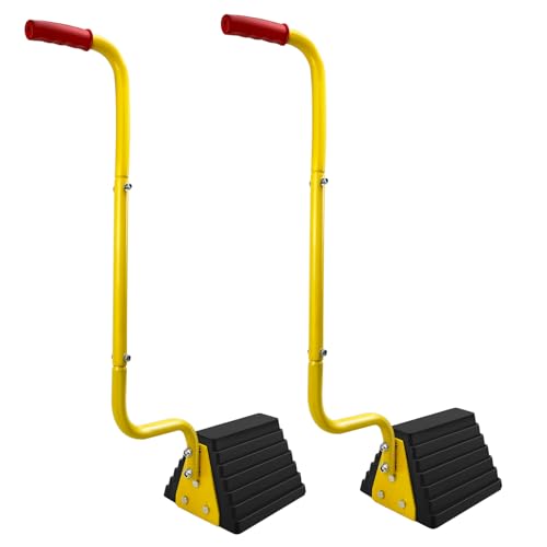 2 Pack Heavy Duty Rubber Wheel Chock with Handle (2 Count)