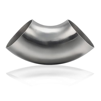 Cotonake OD 2 Inch 90 Degree SS304 Stainless Steel Bend Tube Exhaust Elbow Pipe for Car Modified Exhaust System 2" Piping Silver Tone