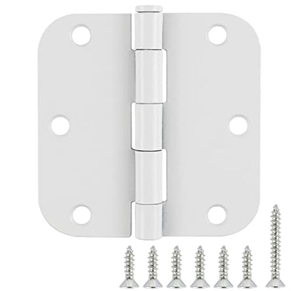3 1 2" Matte White Door Hinges 3.5" 5 (12 Count)
