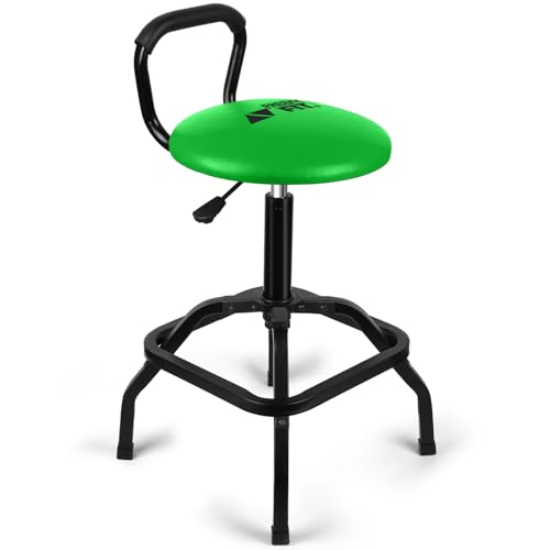 Garage Stool Adjustable Height Swivel Work Mechanic Shop Stool with Backrest