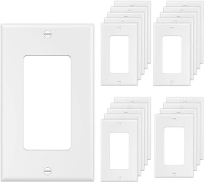 1 Gang Switch Outlet Wall Plate Cover Single Decorator Electrical Faceplate for Light Switch (20 Count)
