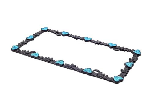 3D Shining Daisy Heart License Plate Frame from Pure Zinc Alloy Metal Perfect Plate Holder