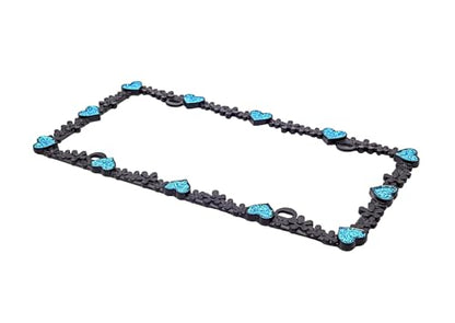 3D Shining Daisy Heart License Plate Frame from Pure Zinc Alloy Metal Perfect Plate Holder