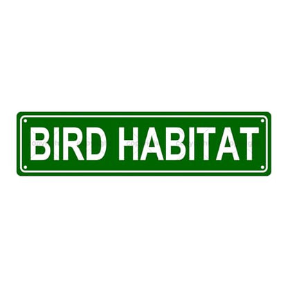 BIRD HABITAT SPACE Metal Tin Street Sign Bar Cafe Garage Cave Home Room Wall Bathroom Farmhouse Garden Porch Patio Decor
