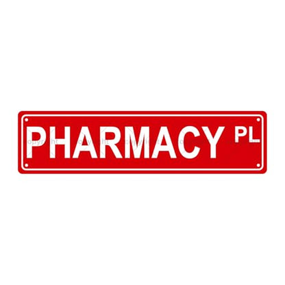 PHARMACY PL SPACE Metal Tin Street Sign Bar Cafe Garage Cave Home Room Wall Bathroom Farmhouse Garden Porch Patio Decor