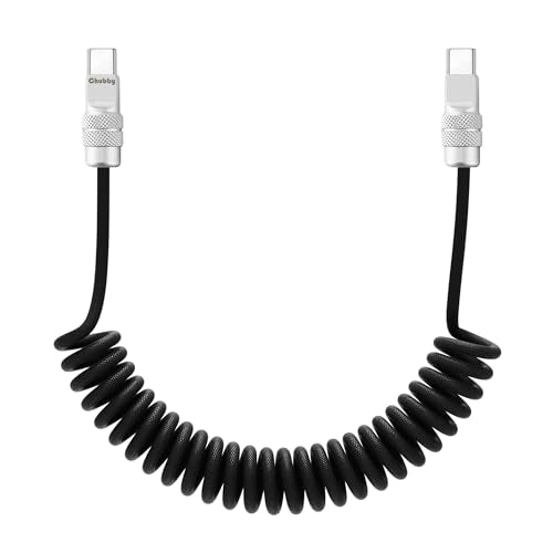 USB C to C 240W Braided Coiled Charging Cable