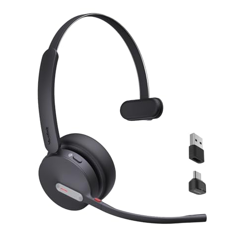 BH70 Mono Bluetooth Teams Headset with AI Mic for Work from Home PC