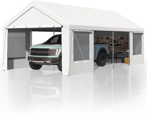 Carport 12x24 Ft Heavy Duty Carport with Roll