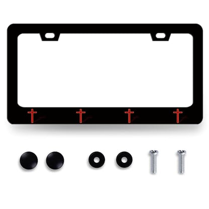 Jesus Cross License Plate Frame Christianity License Holder with 2 Holes
