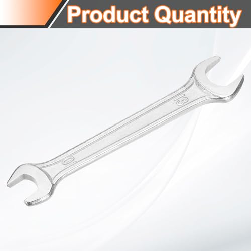 Double Open End Wrench 10mm x 13mm Metric 15 Degree Offset Angle Small Flat Head Wrench Galvanizing Open Ended Spanner for Automotive Repair Furniture Assembly