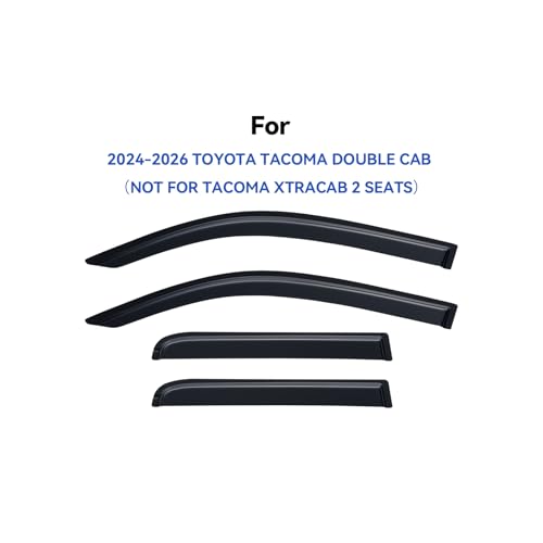 Window Visors Rain Guards for 2024 2025 2026 Toyota Tacoma Double