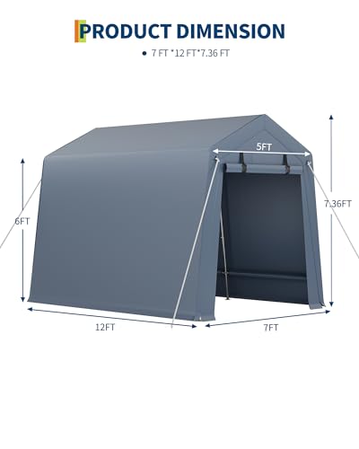 7x12 ft Outdoor Storage Shed