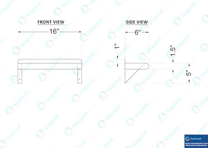6" X 16" Stainless Steel Wall Shelf