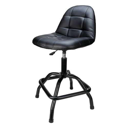 W85031 Pneumatic High Back Adjustable Swivel Bar Stool with Back Support for Home