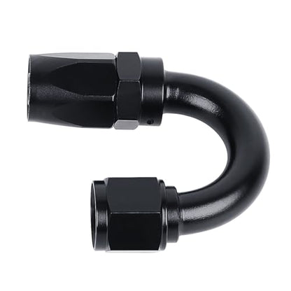 Swivel 6AN Fitting 180 Degree For CPE Braided Hose End Black 2Pcs (2 Count)