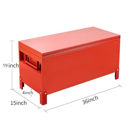 Large Tool Box Truck Bed Toolboxes Steel Heavy Duty Waterproof Free Assemble Tool Organizer Chest Cabinet Toolbox with Side Handles for Pick Up Trucks RV Trailer