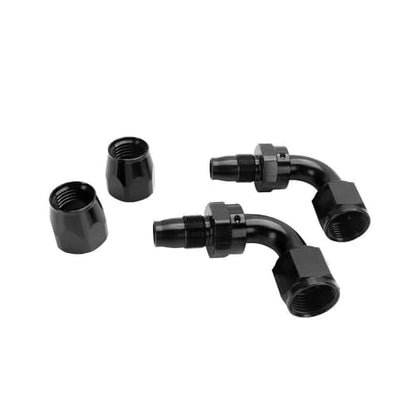 Swivel 8AN Fitting 90 Degree For CPE Braided Hose End Black 2Pcs (2 Count)