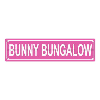 BUNNY BUNGALOW SPACE Metal Tin Street Sign Bar Cafe Garage Cave Home Room Wall Bathroom Farmhouse Garden Porch Patio Decor