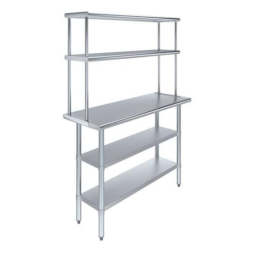Stainless Steel Work Table with 2 Shelves