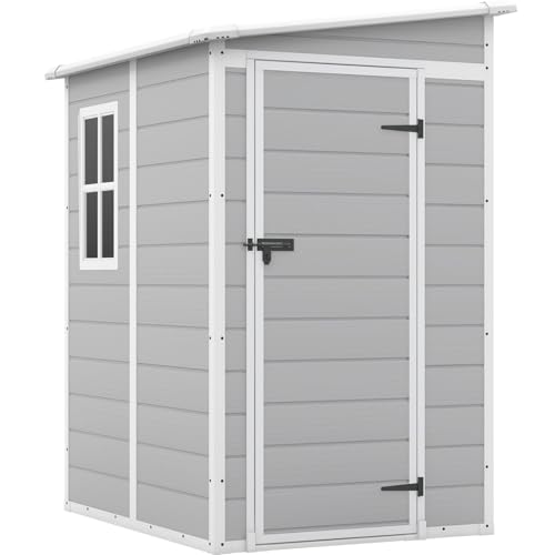 5 x 4 FT Plastic Outdoor Storage Shed with Floor