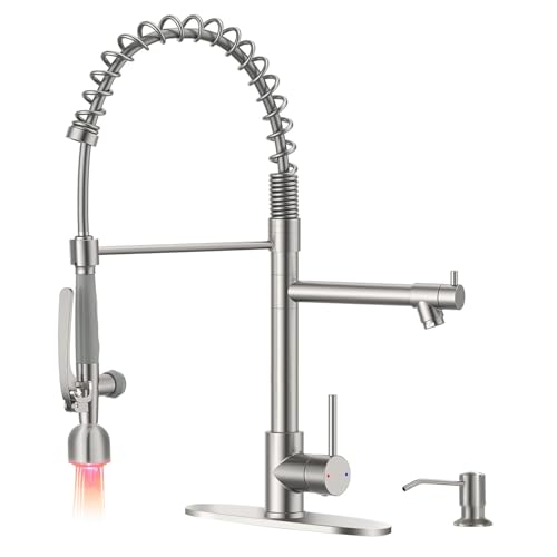 Commercial Kitchen Faucets with Pull Down Sprayer Brushed Nickel