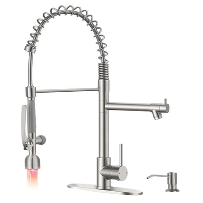 Commercial Kitchen Faucets with Pull Down Sprayer Brushed Nickel