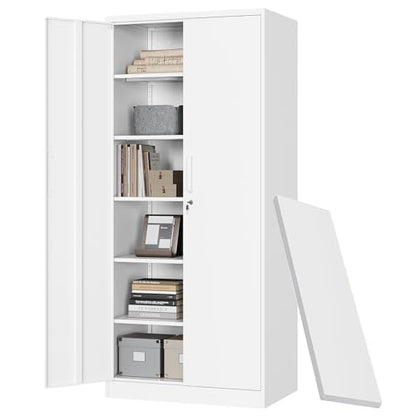 Metal Storage Cabinet with Lock Door Adjustable Shelf